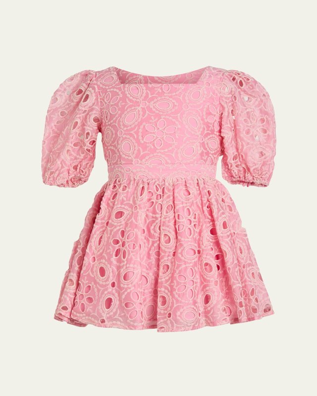 Girl's Margo Embroidered Mini Dress, Size 4-16
